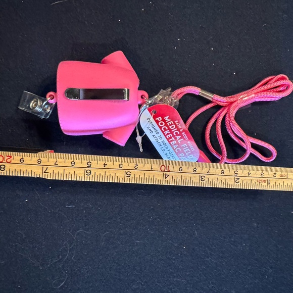 Pink Medical Field Pocket Pal Hand Sanitizer with lanyard badge holder and clip - Picture 2 of 2